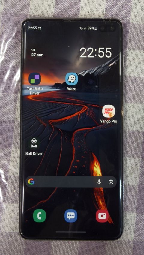 Samsung Galaxy S10 Plus, 128 GB, rəng - Qara, Sensor, Simsiz şarj, İki sim kartlı — Bakı