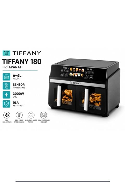 Tiffany 180 fri aparatı - İkili bölmə: 6+6 litr həcm – eyni vaxtda — Bakı