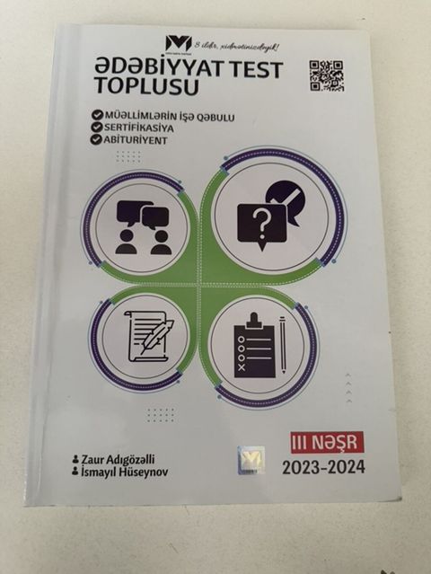 Məhsul: “Ədəbiyyat Test Toplusu” – III nəşr (2023–2024) Təsvir — Sumqayıt