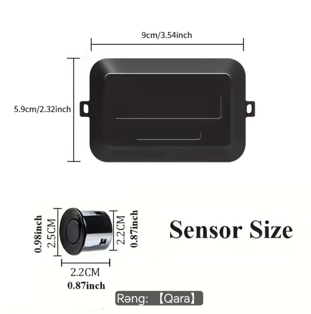 Avtomobil Parktronik Dəsti – 4 sensorlu, LCD displeyli (Rəng: qara) — Elektronika, Bakı (4)