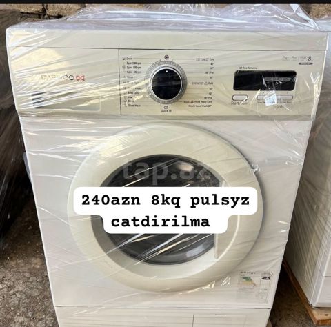 Daewoo önyükləməli paltaryuyan maşın - Tutum: 8 kq - Sürət: 1000 rpm — Bakı