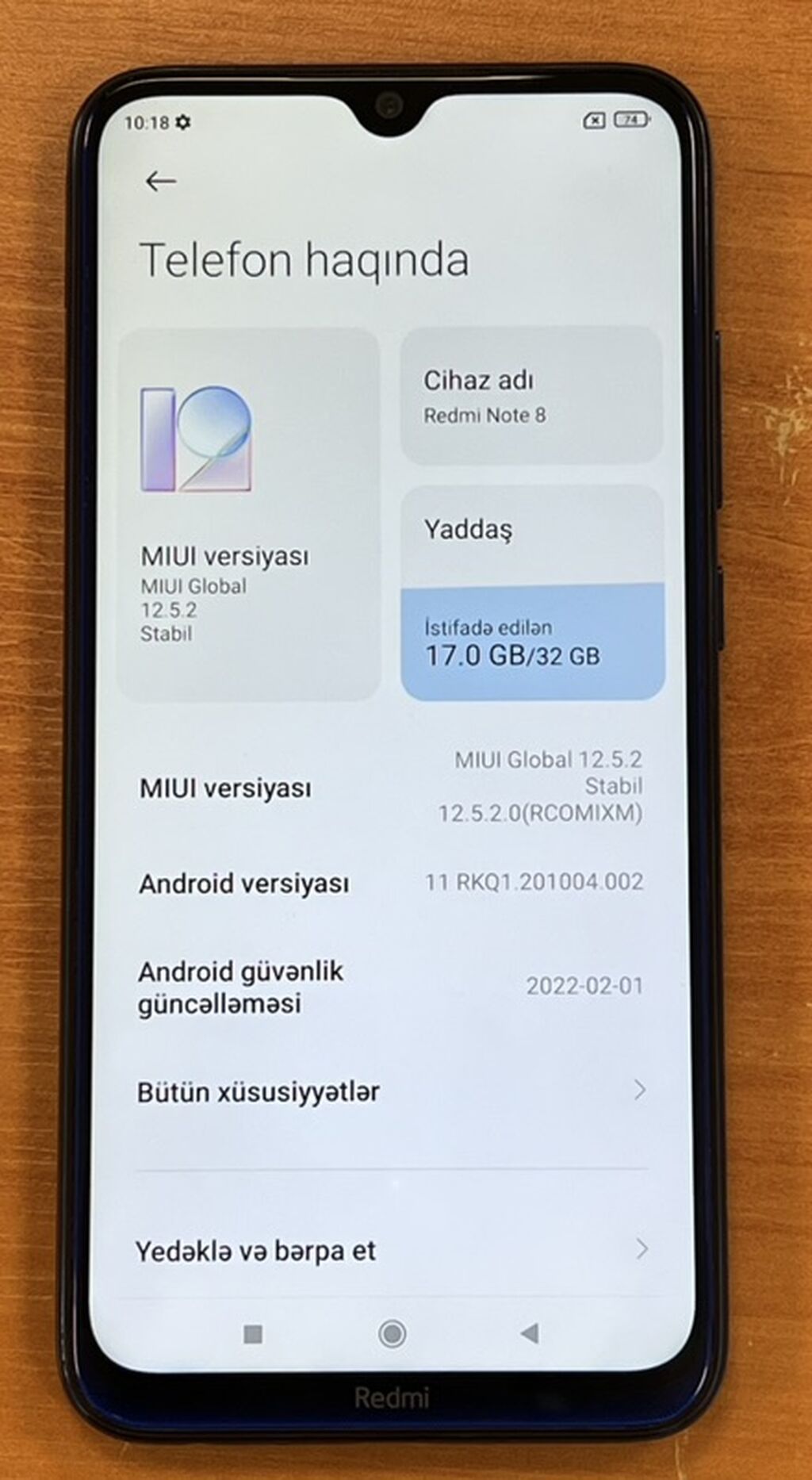 Redmi Note 8, 32 GB, rəng - Mavi, Barmaq izi — Elektronika, Bakı (5)