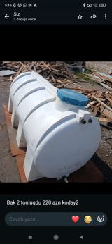 Məhsul: Plastik su çəni - Həcm: 2 ton - Material: Ağ rəngli plastik — Товары