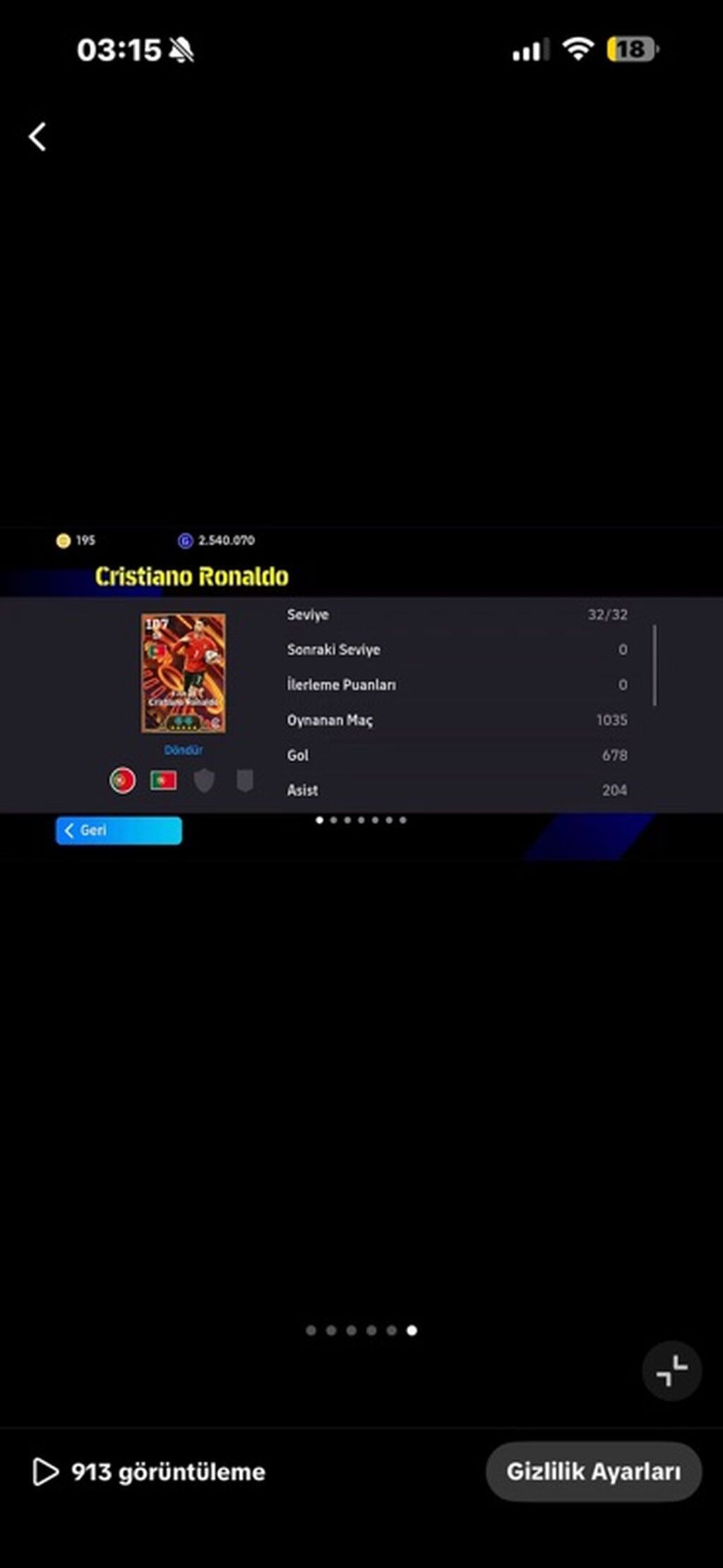 EFootball hesabı təqdim olunur. Hesabın əsas göstəricilərindən biri — Mallar, Masazır (5)