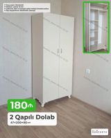 2 qapılı paltar dolabı – 47×200×90 sm Xüsusiyyətlər: - Material: 18 — Мебель