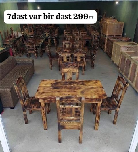 Yandırma naxışlı taxta masa–stul dəsti Komplekt tərkibi: 1 ədəd — Bakı