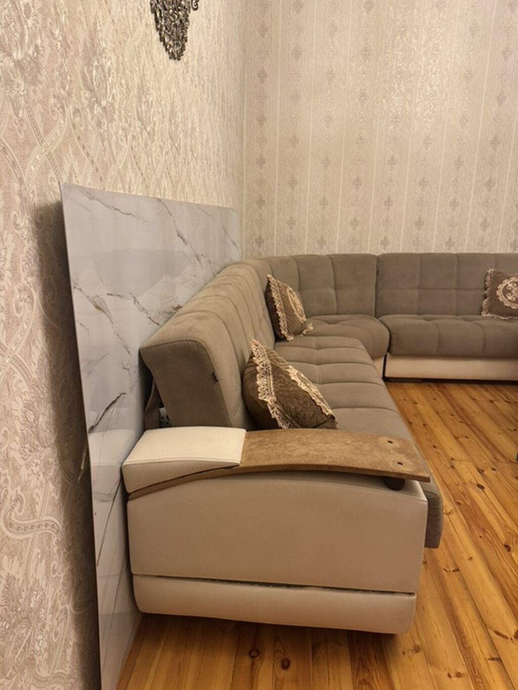 Qonaq otağı üçün L formalı yumşaq künc divanı. Dizaynı müasir üslubda — Mebel, Bakı (3)