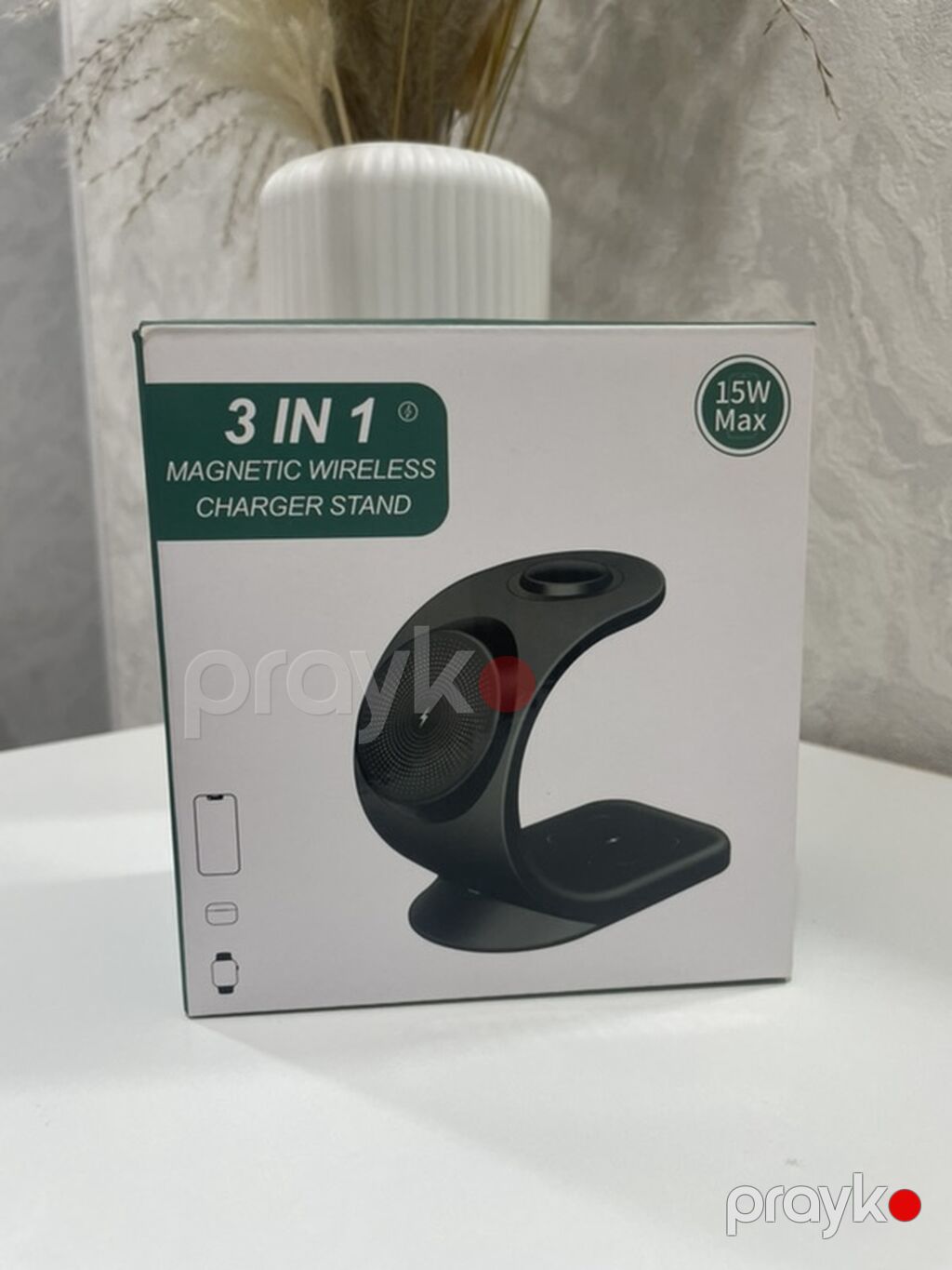 3-in-1 Maqnitli Simsiz Şarj Stendi (Model: OJD-83) - Telefon — Şarj cihazları, Saray (2)
