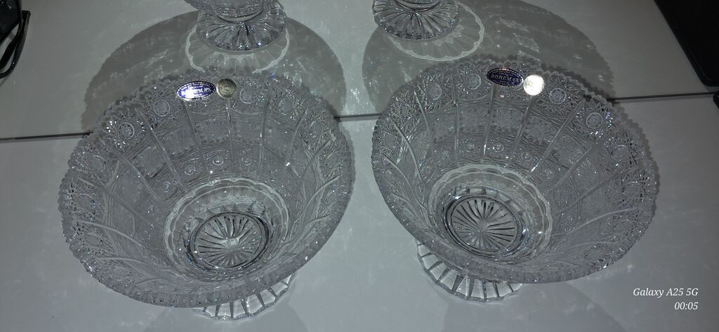 Bohemia kristal meyvə qabları – 2 ədəd dəst - Material: Orijinal — Mallar, Digah (3)