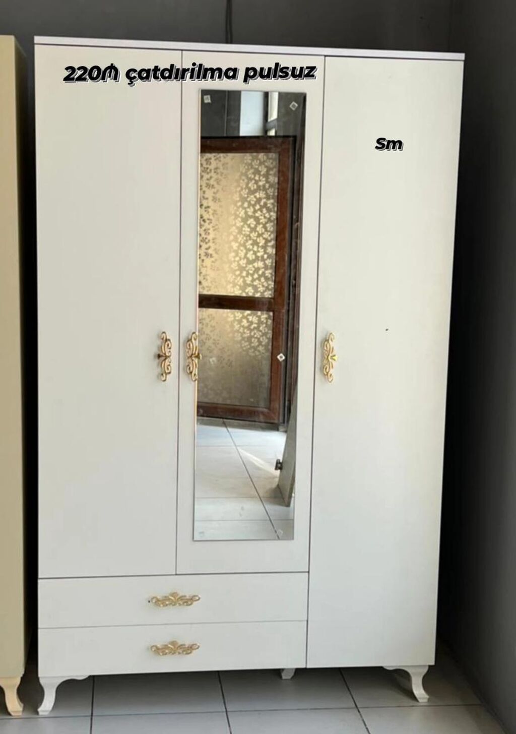 Üçqapılı paltar şkafları – müxtəlif modellər - Korpus: Laminat/MDF — Mebel, Digah (3)