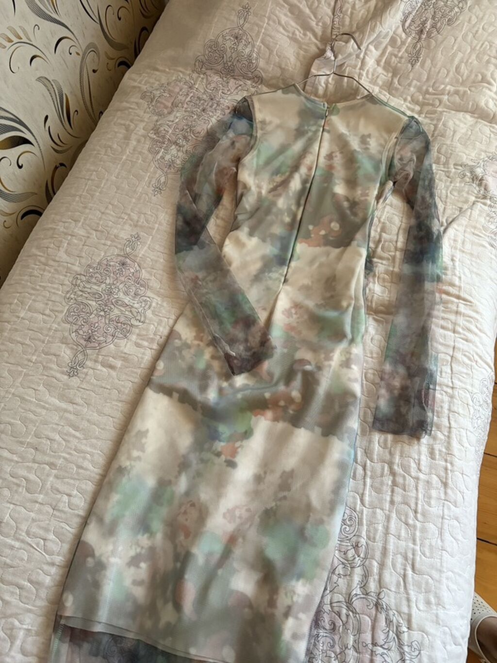 Mesh fakturalı, bodycon siluetli uzun don. - Dizayn: Aquarel effekti — Şəxsi əşyalar, Masallı (3)