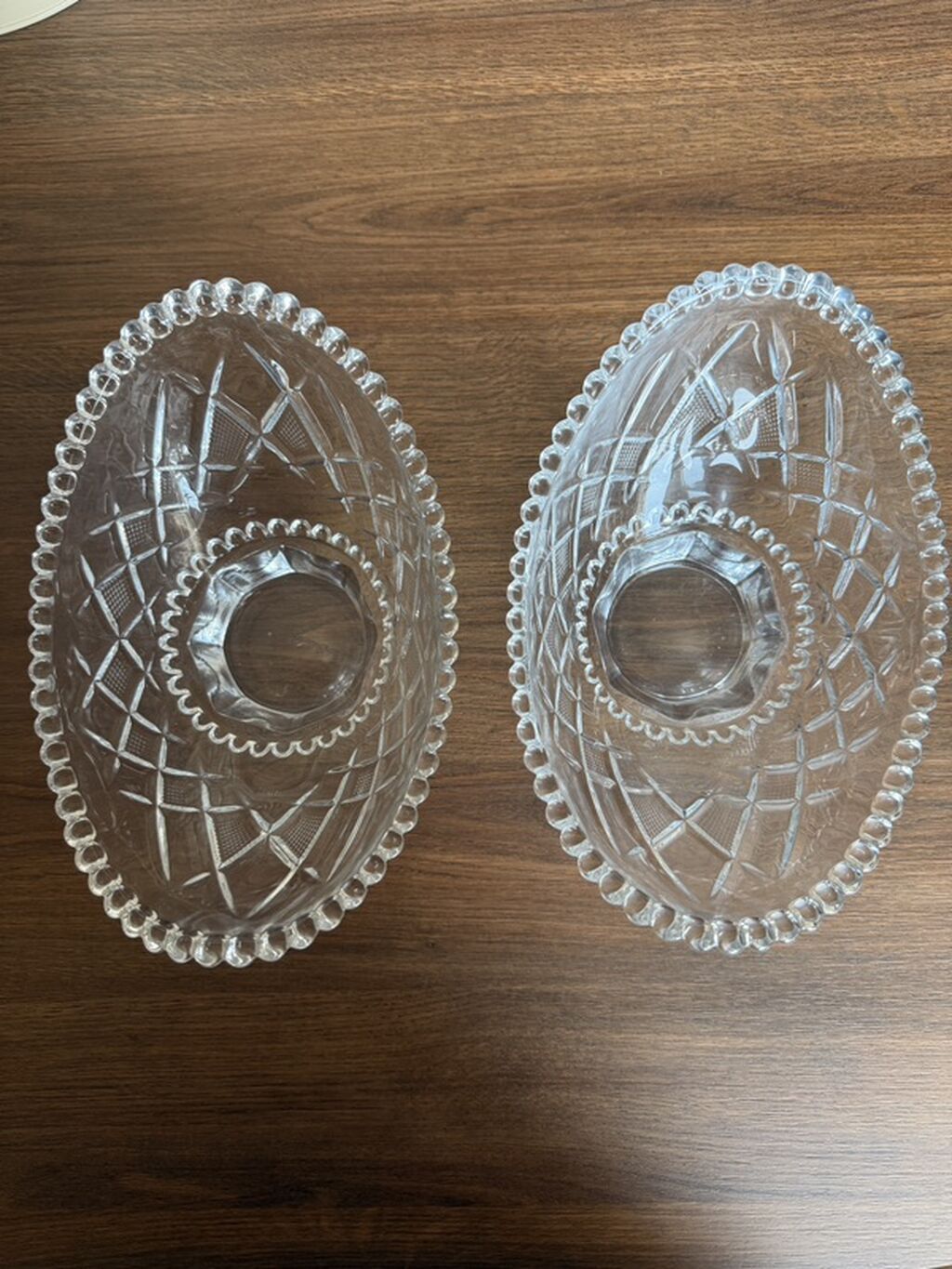 2 ədəd kəsimli şüşə desert/gülqabı dəsti - Material: qalın, şəffaf — Mallar, Bakı (4)