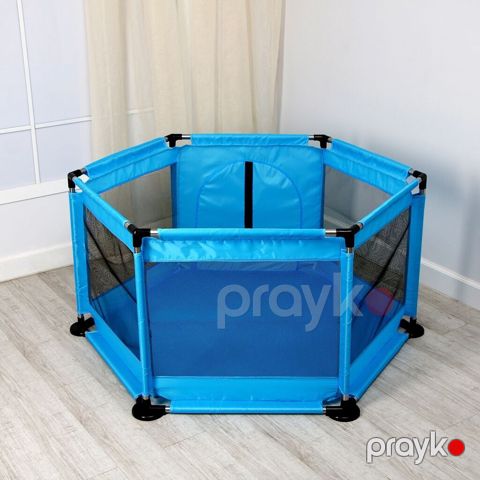 Uşaq oyun maneji – altıbucaqlı, aciq mavi rəng. - Ölçülər: 125 sm — Pirəkəşkül