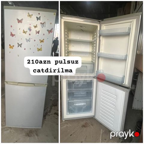 Hisense iki kameralı soyuducu - Aşağıda dondurucu bölmə, yuxarıda
