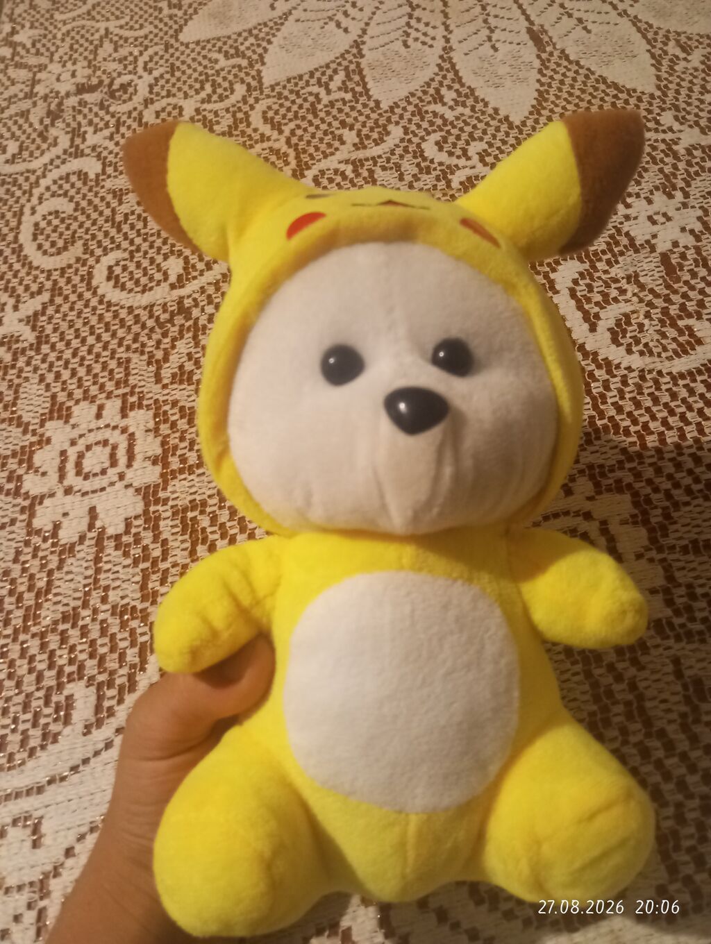 Pikachu kostyumlu yumşaq oyuncaq ayıcık - Parlaq sarı rəngli, üz və — Yumşaq oyuncaqlar, Saray (2)