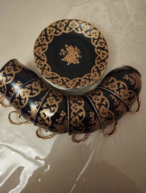 Çay dəsti, rəng - Göy, Farfor, Çexiya — Bakı