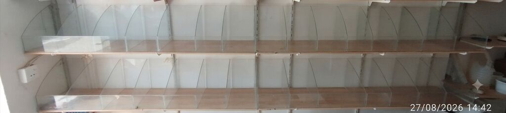 Mağaza üçün divar vitrin rəfləri - Modul tipli divar sistemı: metal — Mallar, Şəki (2)