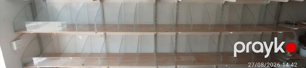Mağaza üçün divar vitrin rəfləri - Modul tipli divar sistemı: metal — Mallar, Şəki (2)