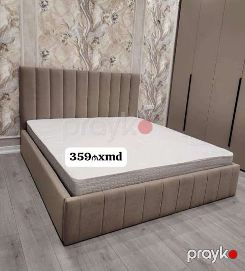Mebel dəsti – yumşaq üzlüklü ikinəfərlik çarpayı və ortopedik döşək