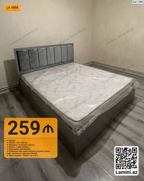 LA Mını çarpayı - Ölçülər: 160 200 sm - Mexanizm: açılmayan — Bakı