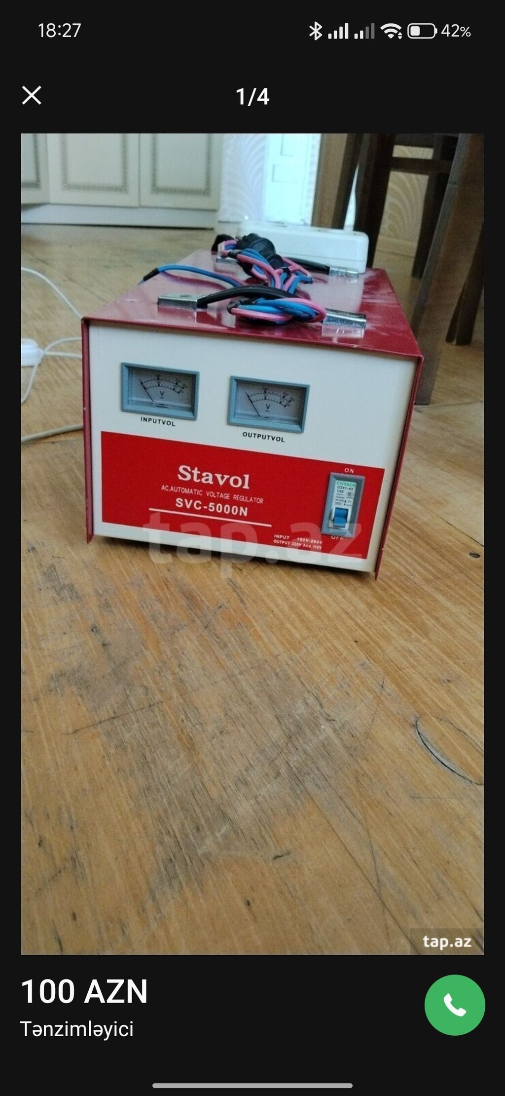 İşlənmiş, Ev üçün, 1 faza, Gərginliy stabilizatoru, 220/110 V, Kredit yoxdur — Mallar, Xırdalan (3)