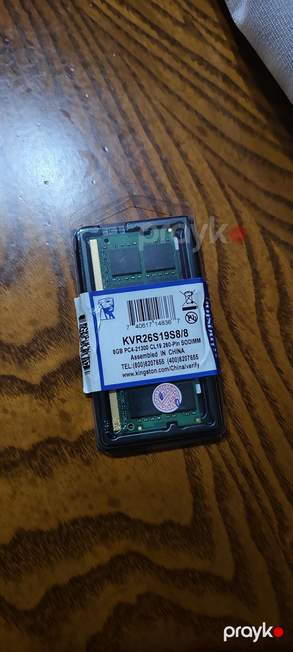 Operativ yaddaş (RAM) Kingston, 8 GB, 2666 Mhz, DDR4, Noutbuk üçün, İşlənmiş — Elektronika, Bakı (3)