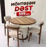 Möhtəşəm Dəst – 599 AZN Dəyirmi yemək masası və 4 ədəd stuldan ibarət — Ürünler