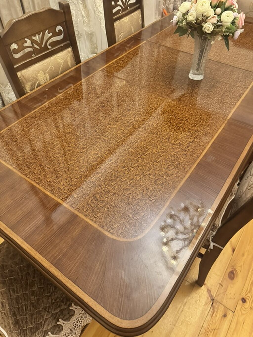 Qonaq otağı üçün, İşlənmiş, Açılmayan, Dördbucaq masa, 6 stul — Mebel, Bakı (4)