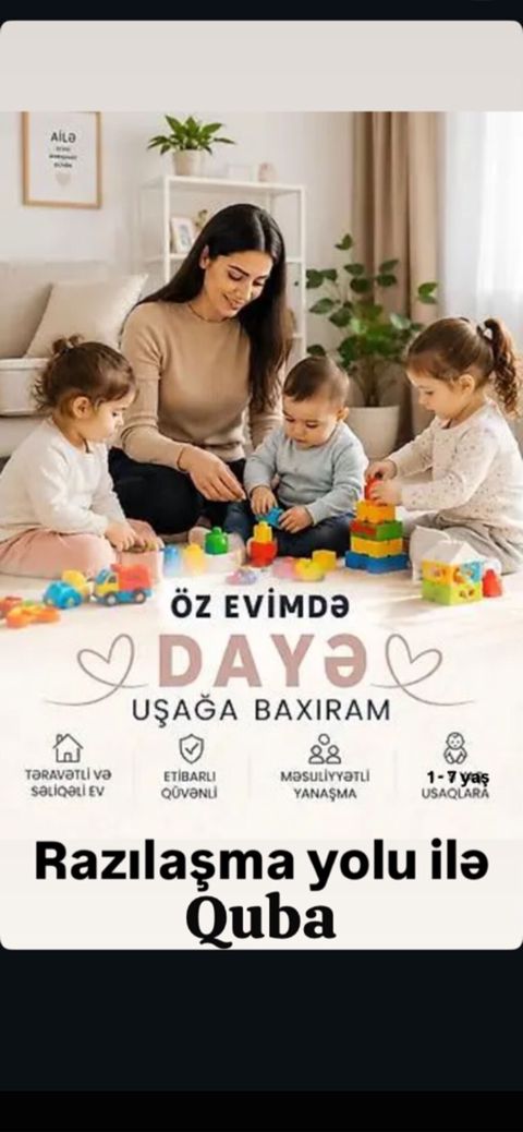 Yalnız xanımlar əlaqə saxlasın qubada öz evimdə dayə Salam dəyərli — Quba
