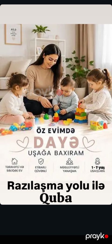 Yalnız xanımlar əlaqə saxlasın qubada öz evimdə dayə Salam dəyərli — Quba