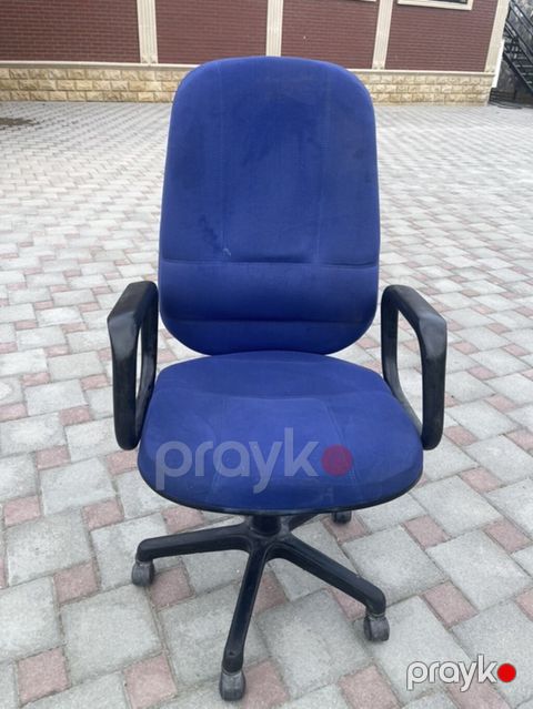 Ofis kreslosu Göy rəngli, yumşaq parça Yaxşı vəziyyətdə