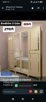 *4 qapılı dolab Endirim 270AZN Rəng seçimi var Şəhər daxili — Мебель