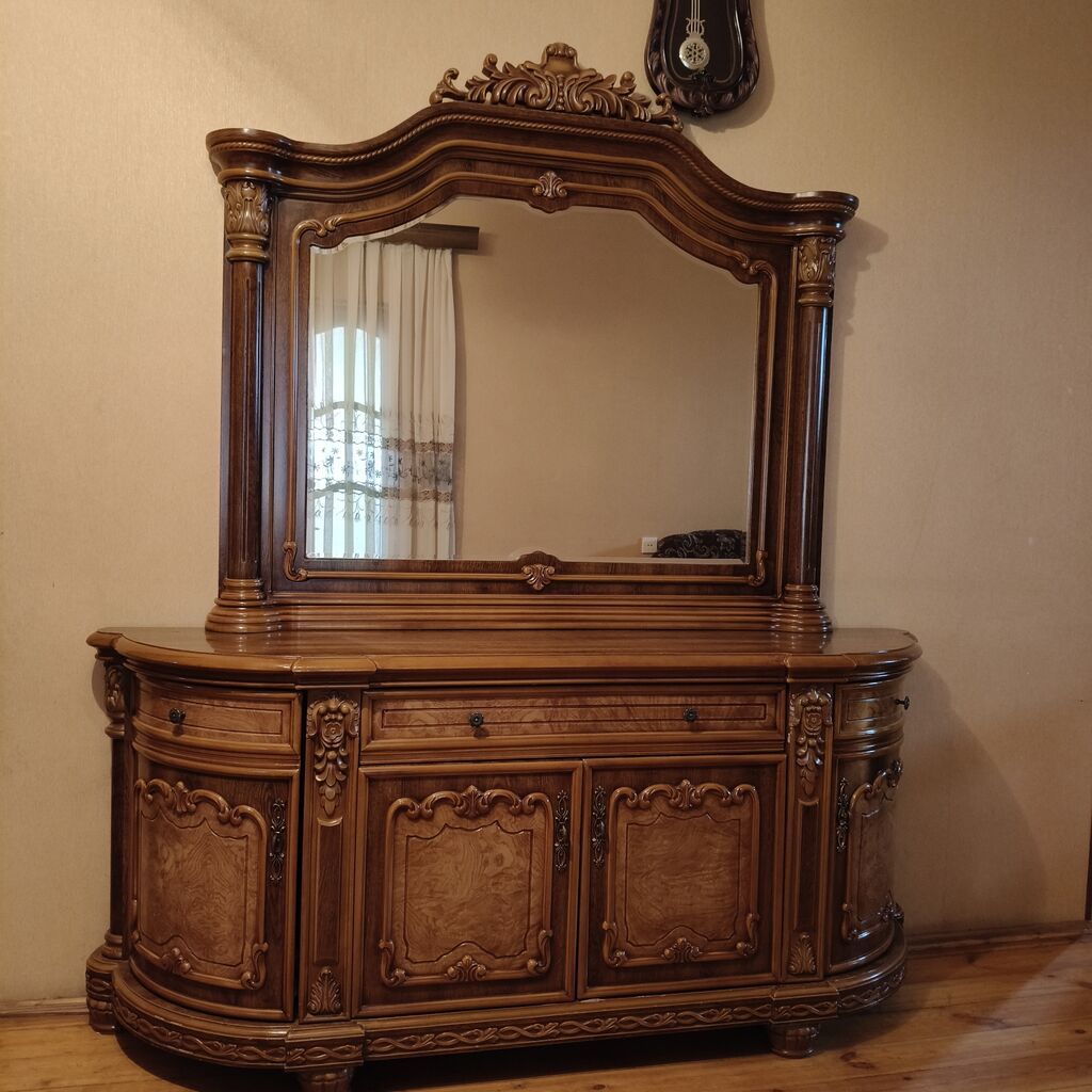 Klassik üslubda taxta vitrin-bufet dəsti - Material: yüksək — Mallar, Digah (2)