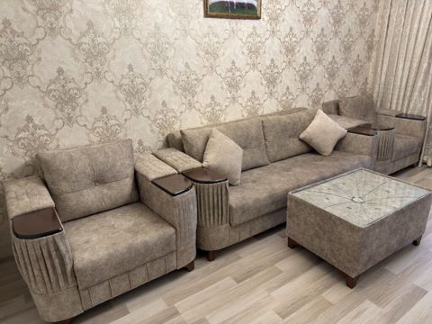 Künc divan dəsti – 4 hissəli - Tərkib: 1 geniş divan, 2 ədəd iri — Sumqayıt