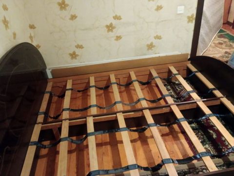 İki nəfərlik taxt çarpayı karkası - Material: taxta karkas, qara — Bakı