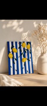 Əl işi tablo – “Limonlar” mövzulu - Texnika: akril boya, relef (3D) — Goods