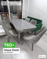 Məhsul: Masa Dəsti Xüsusiyyətlər: - Ölçü: 90×160/200 sm (açılan — Мебель
