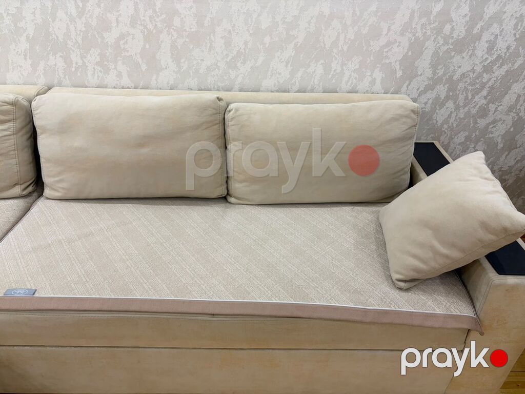Künc divan – bej rəng, L-formalı dizayn - Müasir minimal üslubda — Mebel, Bakı (3)