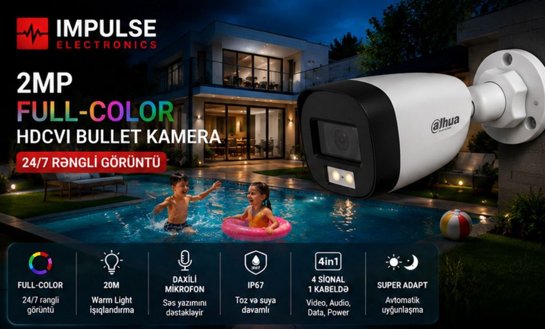 Dahua 2MP Kamera Full Color 20M Mikrofon IP67 — Təhlükəsizlik sistemləri, Bakı (7)