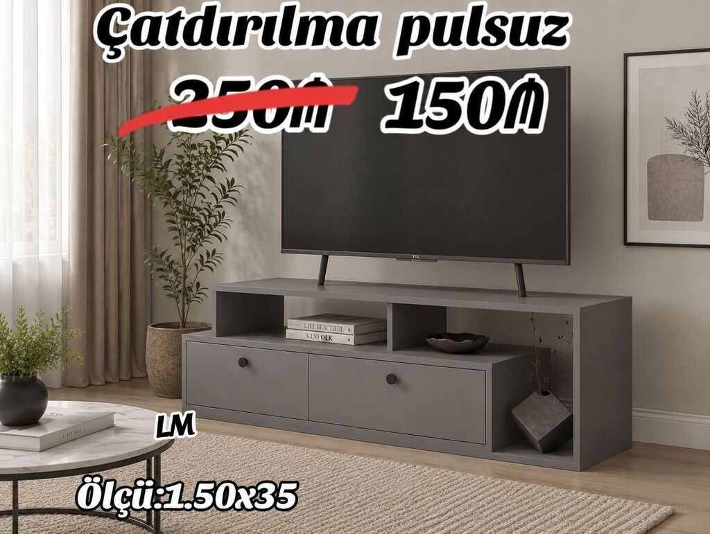 TV Stend _TV altı Yeni və sifarişlə Qiymətlər şəkillərin üzərində — Mebel, Bakı (2)