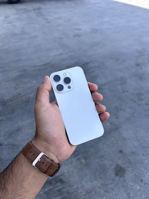 IPhone 15 Pro, 128 GB, White Titanium, Zəmanət, Simsiz şarj, Face ID — Güzdək