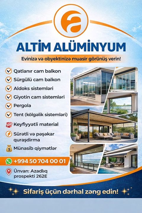 Altim group — keyfiyyətə verilən söz, etibara çevrilən iş. Müasir — Bakı