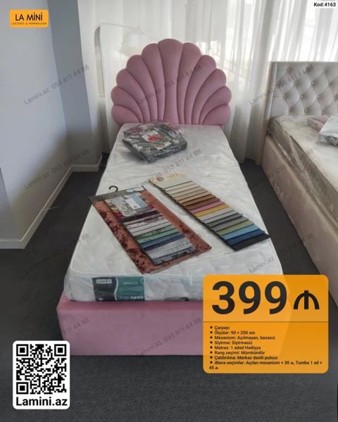 Qız üçün çarpayı – La Mini dizayn - Ölçü: 90 200 sm - Başlıq — Bakı