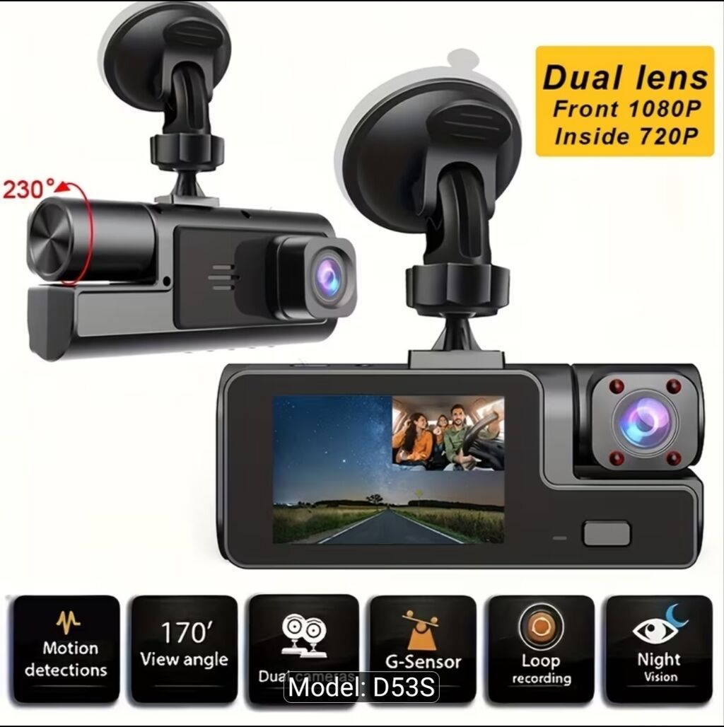 Avtomobil üçün kamera və monitor dəsti + ikili linzalı DVR 1) Geri — Elektronika, Mingəçevir (2)