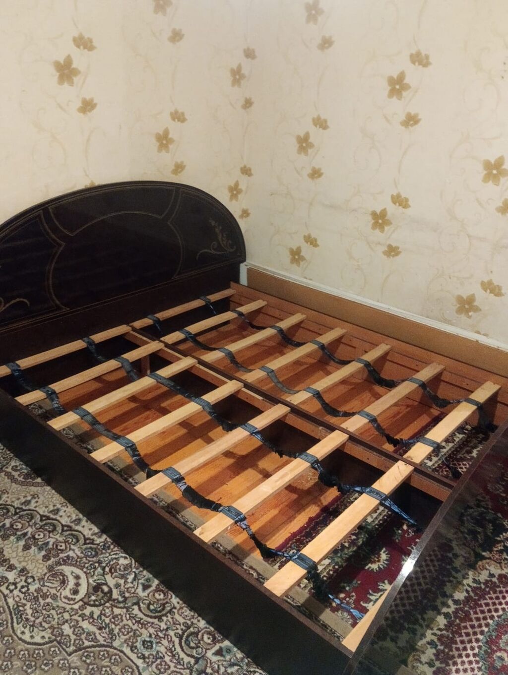 İki nəfərlik taxt çarpayı karkası - Material: taxta karkas, qara — Mebel, Bakı (2)