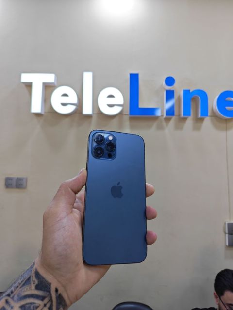 IPhone 12 Pro Max, 128 GB, Pacific Blue, Zəmanət, Simsiz şarj, Face ID — Bakı