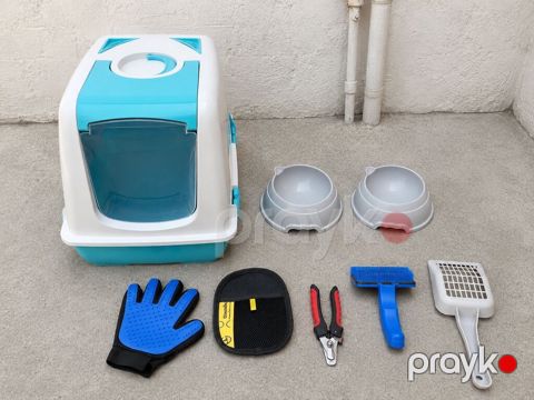 Pişik üçün tam aksesuar dəsti - Qapılı, filtrlü, qapaqlı pişik — Bakı
