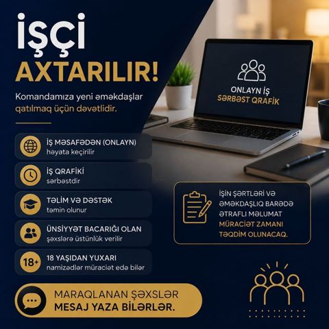 Onlayn iş – komandamıza yeni Xanim əməkdaşlar axtarılır Maşş həftəlik — Sumqayıt