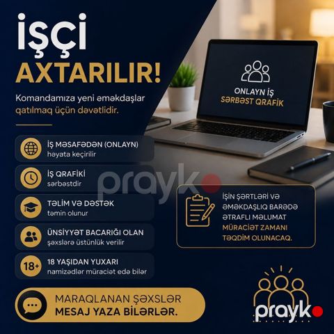 Onlayn iş – komandamıza yeni Xanim əməkdaşlar axtarılır Maşş həftəlik