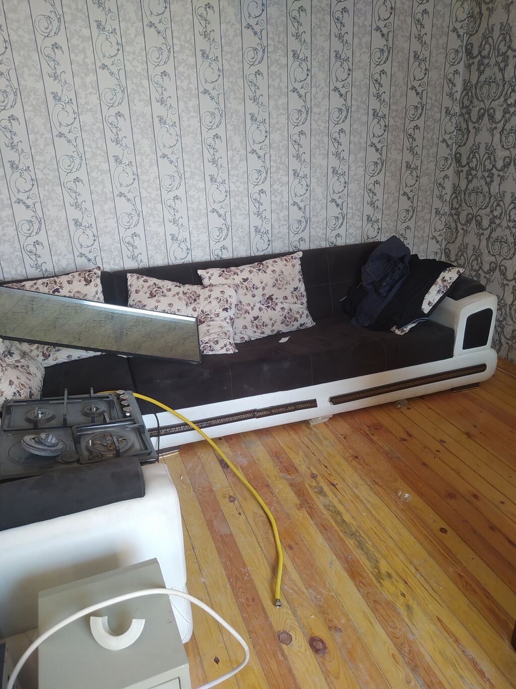 Künc divan – qara-ağ rəng kombinasiyasında, müasir dizayn. - L‑şəkilli — Mebel, Bakı (2)